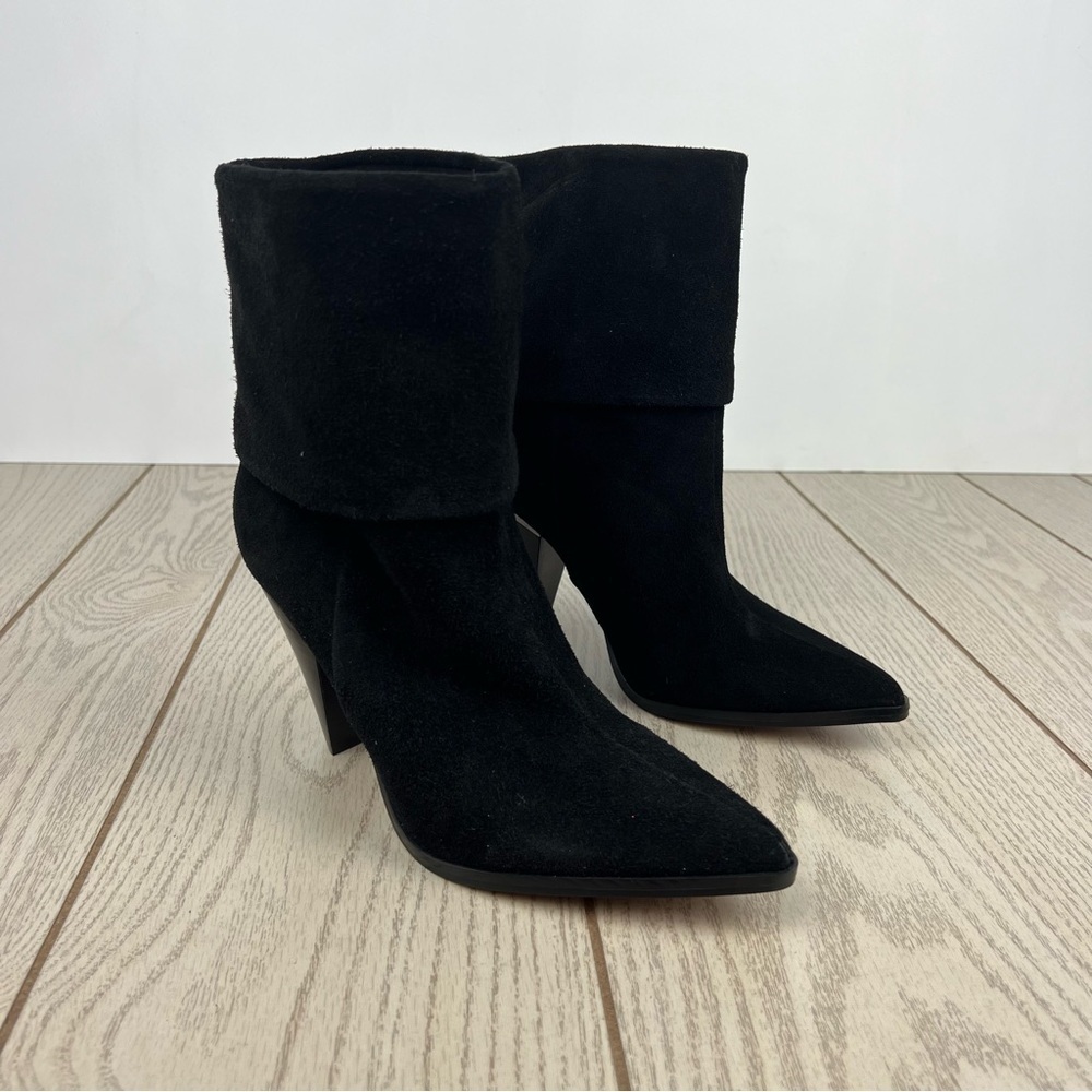 DKNY Women's Cerise Pointed-Toe Cuff Dress Booties 8M Black Suede $229